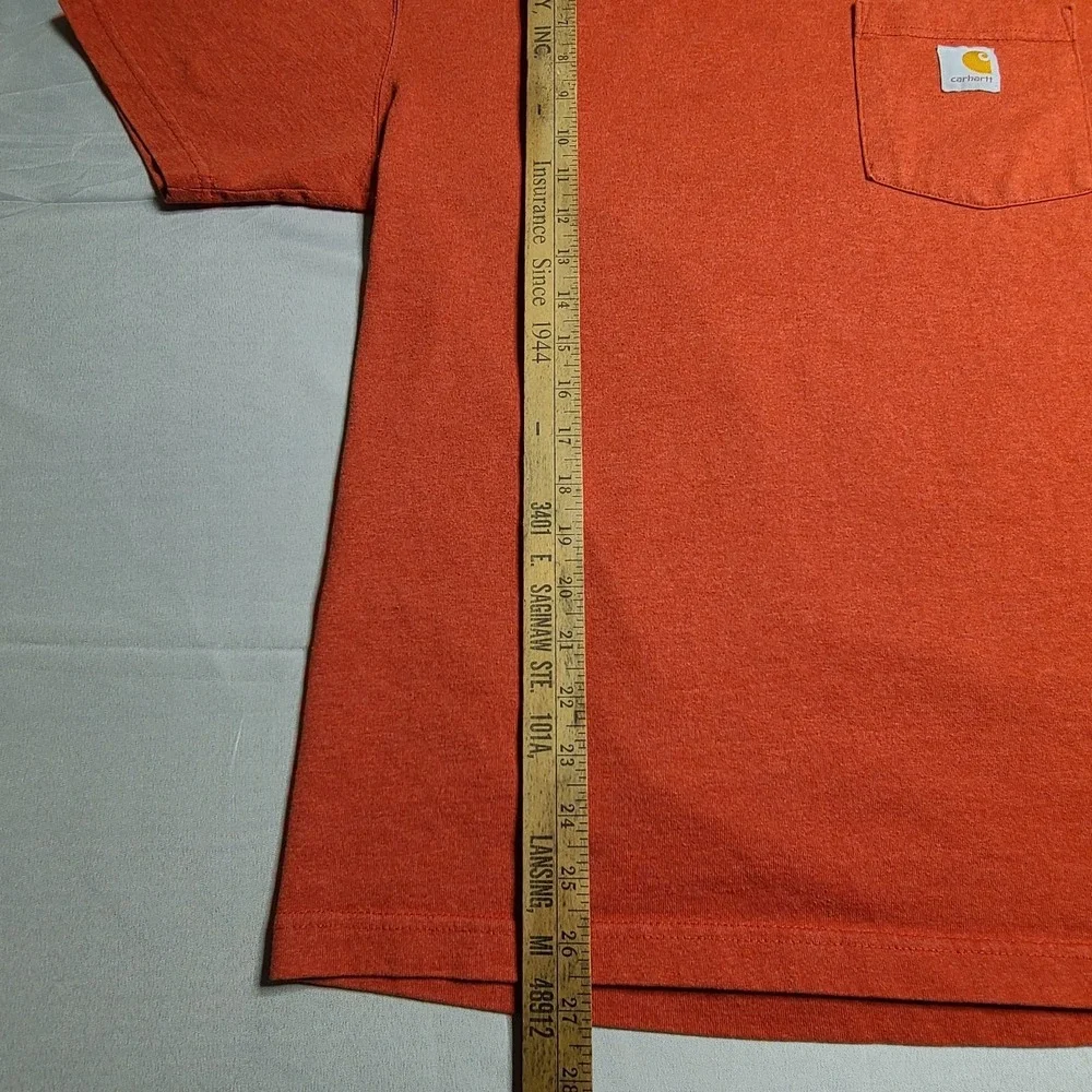 Carhartt Loose Fit T Shirt Small‎ Orange K87-M Work Wear Pocket Tee